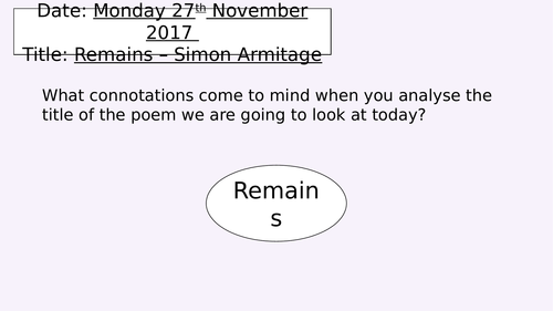 Remains - Simon Armitage