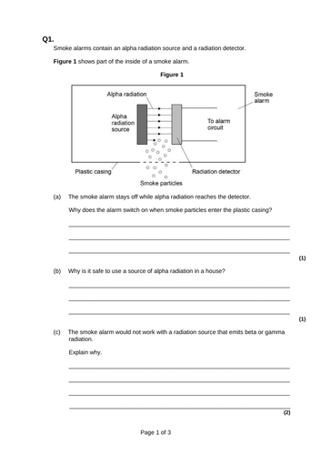 AQA GCSE Physics Unit 1 (P1): Atomic Structure - Radioactive and nuclear radiation L3