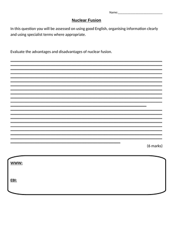 AQA GCSE Physics Unit 1 (P1): Atomic Structure - Nuclear Fusion L8