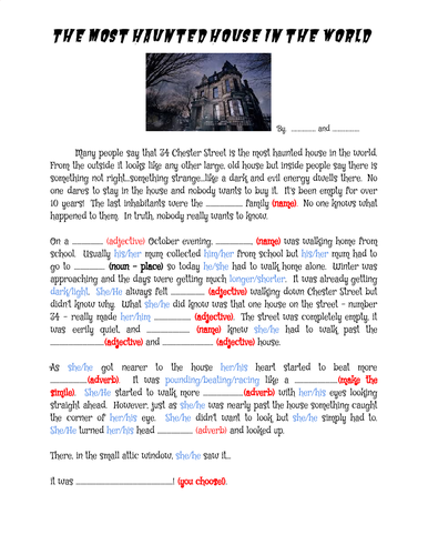 Halloween Haunted House ad-lib writing challenge!