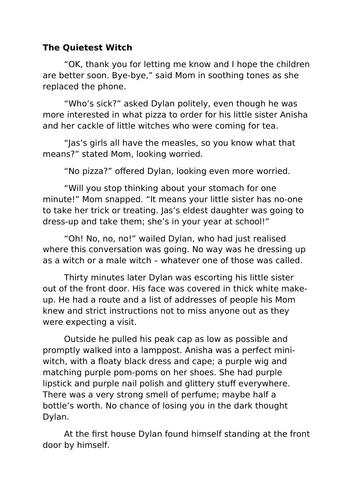 Halloween story and comprehension ks2