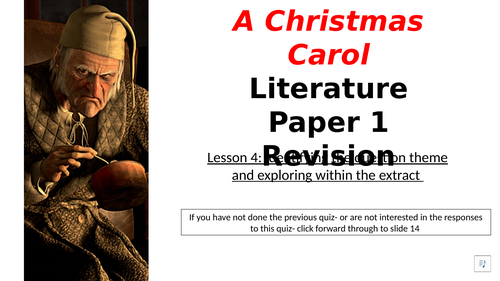 Christmas Carol Narrated Revision: Extract Theme