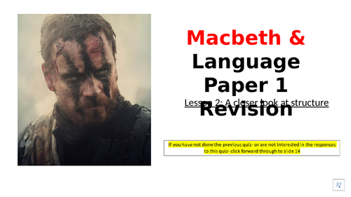 Macbeth Revision: Structure