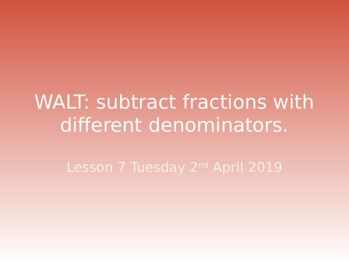 Subtracting fractions