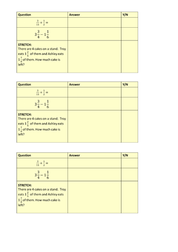 Adding/Subtracting Fractions Lesson