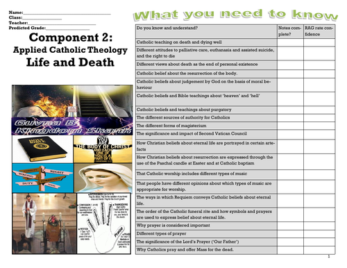 GCSE RE EDUQAS LIFE AND DEATH COVID PROOF WORKBOOKLET