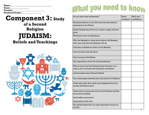 GCSE RE EDUQAS JUDAISM BELIEFS AND TEACHING COVID PROOF WORKBOOKLET