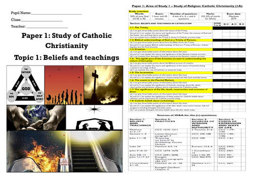 GCSE RE EDEXCEL CATHOLICISM BELIEFS AND TEACHING COVID PROOF WORKBOOKLET