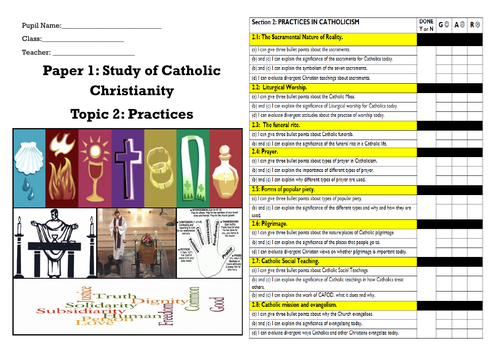 GCSE RE EDEXCEL CATHOLICISM PRACTICES COVID PROOF BOOKLET