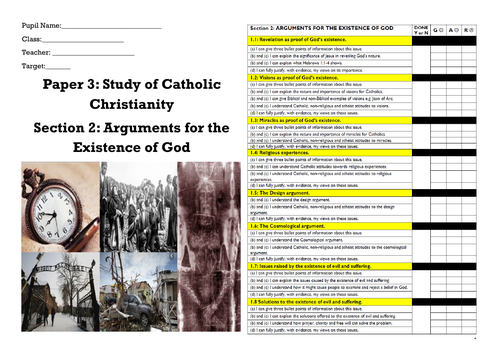 GCSE RE EDEXCEL ARGUMENTS FOR THE EXISTENCE OF GOD COVID PROOF WORKBOOKLET