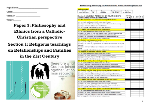 GCSE RE EDEXCEL FAMILIES AND RELATIONSHIPS COVID PROOF WORKBOOKLET