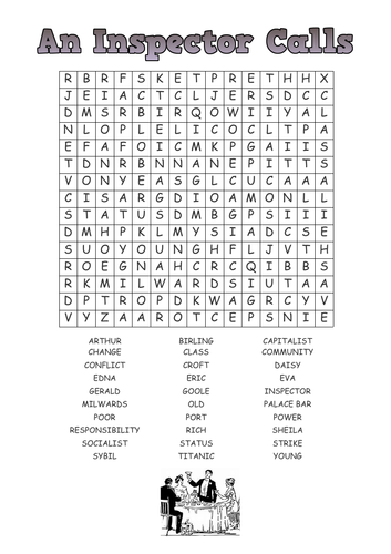 An Inspector Calls word search
