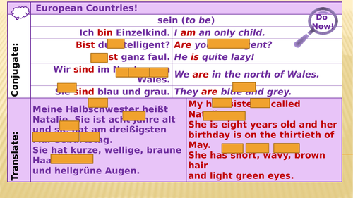 Y7 German Lesson 22 - Height and Size