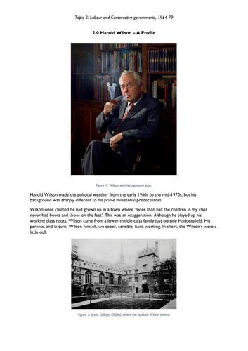 OCR A Level History: Harold Wilson, a profile