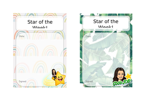 Star of the Week - Editable