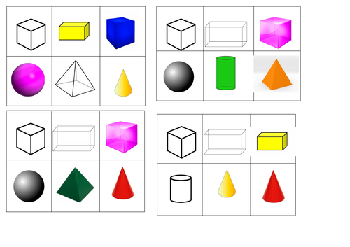 3D Shapes - Bingo