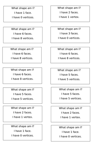 3D Shape Challenge Cards