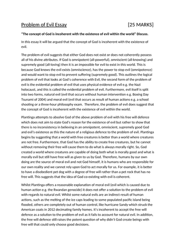 problem of evil philosophy essay