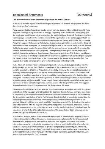 Aquinas teleological argument picture