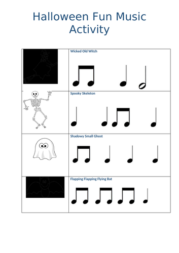 Halloween Rhythm games and Danse Macabre worksheet