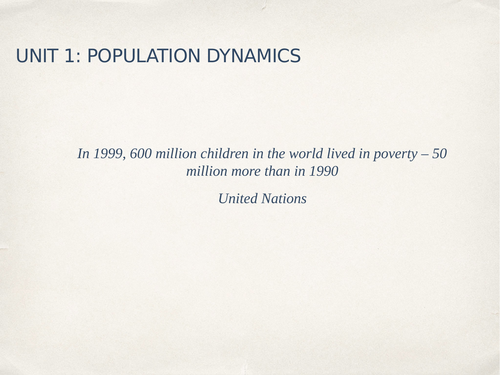 IGCSE GEOGRAPHY POPULATION DYNAMICS