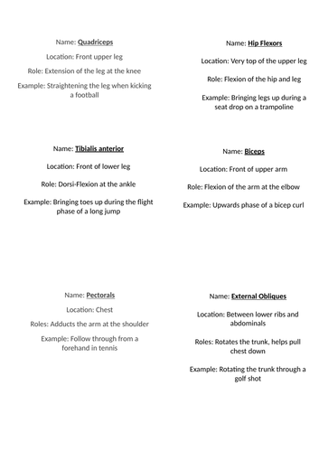 GCSE PE edexcel Types of Movement