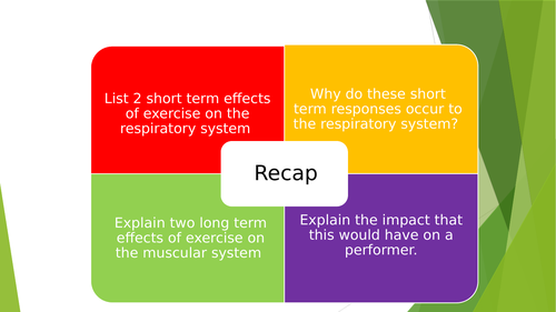 GCSE PE Respiratory System Long and Short Term Effects