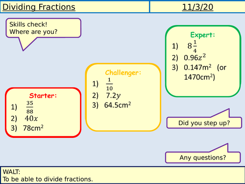 Dividing Fractions Lesson