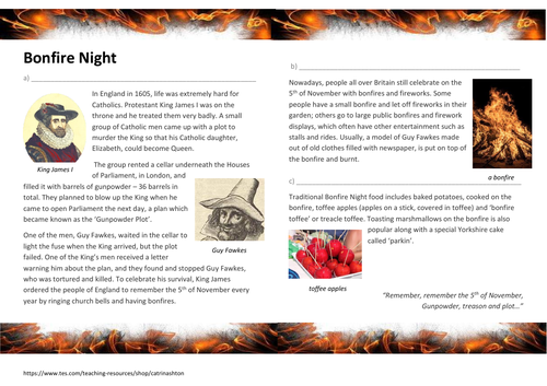 Bonfire Night Pack - ESOL Entry 3 EAL ESL B1