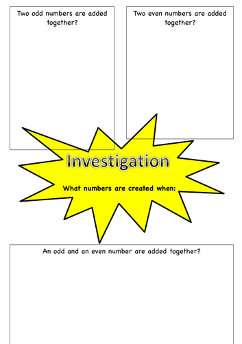 Maths investigation | Teaching Resources