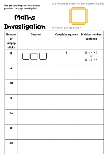 Maths Division Investigation