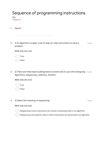 Sequencing in programming