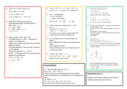 Proof Questions (GCSE 1-9)