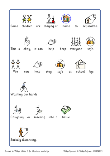 Self isolating social story - widgit symbols