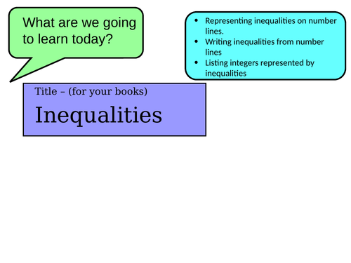 Inequalities on a number line - complete lesson