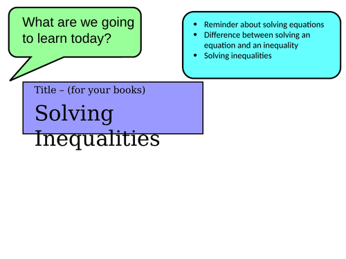 solving inequalities complete lesson