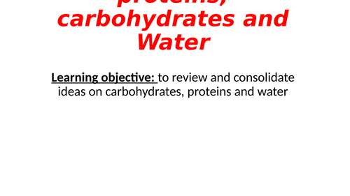 2.2  OCR Biological molecules revision lesson  - use for formal observation