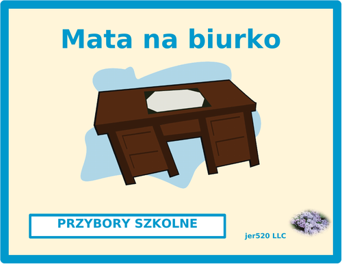 Przybory szkolne (School Supplies in Polish) Desk Mat