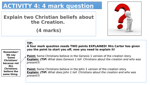 AQA RE Spec A Exam question support sheets