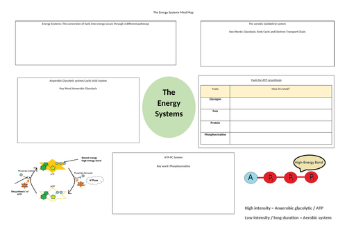 Unit 1 Level 3 BTEC Sport: Energy Systems Mind Map