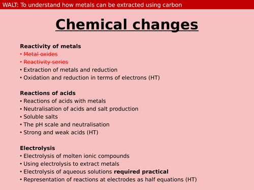 Extraction of metals and Rediction