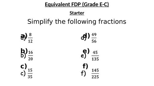 Equivalent FDP Lesson  (Any Ability)