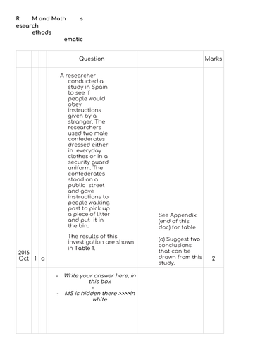PPQ by Topic - Research Methods and Maths