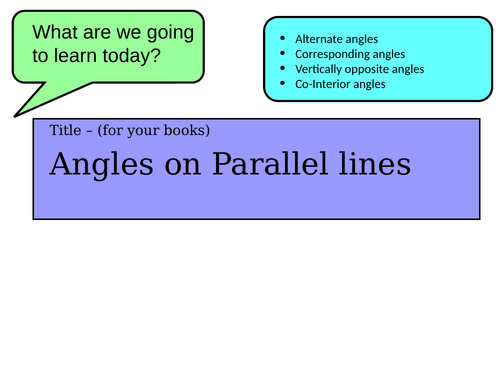 Angles on parallel lines