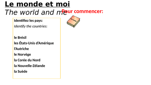 Le Monde et Moi     Powerpoint teaching countries and nationalities in French