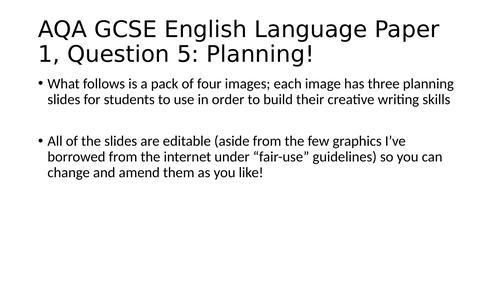 Planning a Descriptive Response to AQA English Paper 1, Question 5