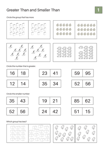 Comparing Numbers: Smaller Than and Greater Than