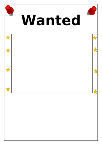 Wanted Poster template EYFS