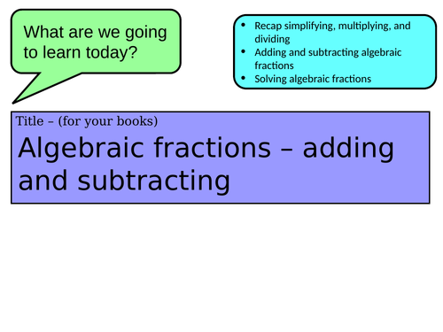 adding-and-subtracting-algebraic-fractions-variation-theory