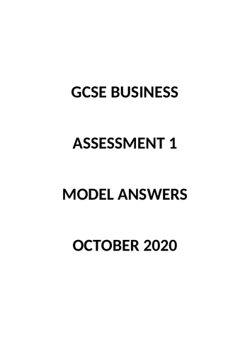 Edexcel GCSE Business (9-1) Model Answers